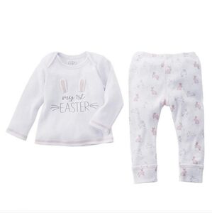 MUD PIE Baby Girls My First Easter 2 Piece Set 3-6  Months